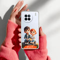 Cute Love Couple Customize Transparent Silicon Case For Vivo X90 Pro 5G