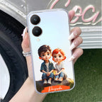 Cute Love Couple Customize Anti Yellow Case For Vivo Y28 5G
