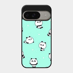 Cute Panda Blue Glass Case Cover For Google Pixel 9 5G