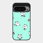 Cute Panda Blue Glass Case Cover For Google Pixel 9 Pro 5G