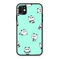 Cute Panda Blue Glass Case Cover For iPhone 11
