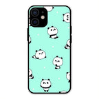 Cute Panda Blue Glass Case Cover For iPhone 12 mini