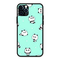 Cute Panda Blue Glass Case Cover For iPhone 12 Pro