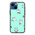 Cute Panda Blue Glass Case Cover For iPhone 13 mini
