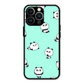 Cute Panda Blue Glass Case Cover For iPhone 13 Pro Max