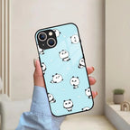 Cute Panda Blue Glass Case Cover For iPhone - ShopOnCliQ