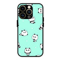 Cute Panda Blue Glass Case Cover For iPhone 14 Pro Max