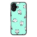 Cute Panda Blue Glass Case Cover For iPhone 16