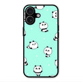 Cute Panda Blue Glass Case Cover For iPhone 17