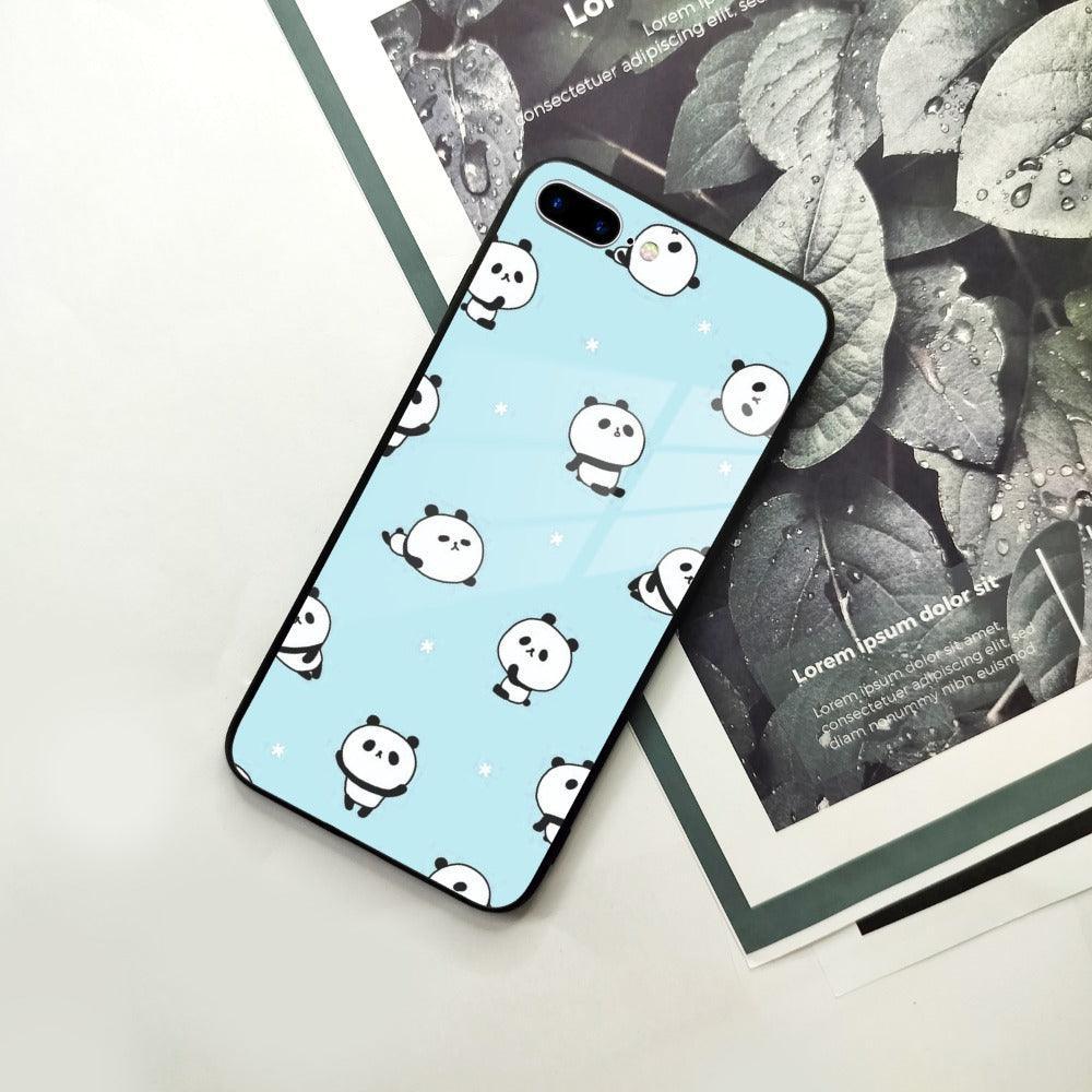 Cute Panda Blue Glass Case Cover For iPhone - ShopOnCliQ