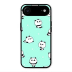 Cute Panda Blue Glass Case Cover For iPhone Air