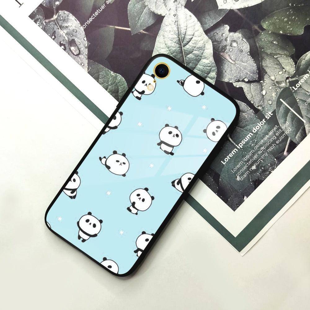 Cute Panda Blue Glass Case Cover For iPhone - ShopOnCliQ