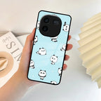 Cute Panda Blue Glass Case Cover For Vivo - ShopOnCliQ