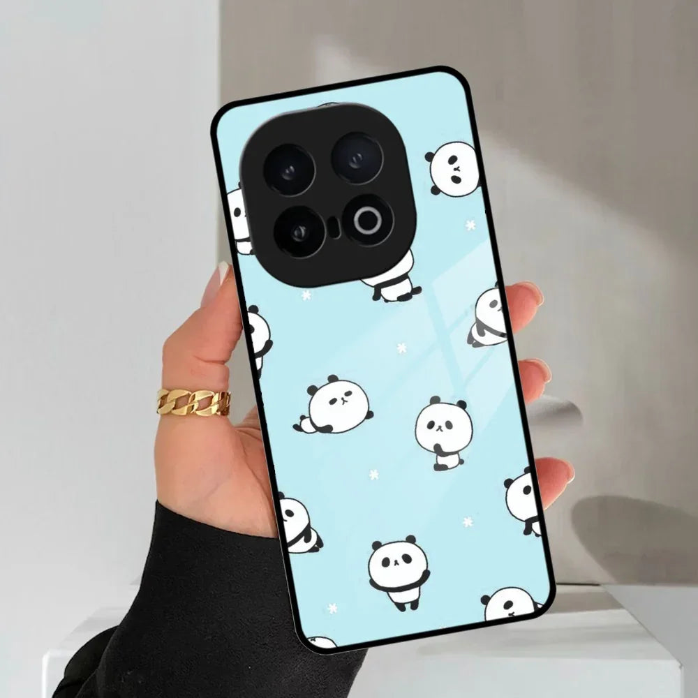 Cute Panda Blue Glass Case Cover For Vivo - ShopOnCliQ