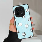 Cute Panda Blue Glass Case Cover For Vivo - ShopOnCliQ