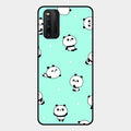 Cute Panda Blue Glass Case Cover For Iqoo 3 5G