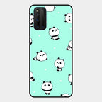 Cute Panda Blue Glass Case Cover For Iqoo 3 5G