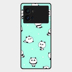 Cute Panda Blue Glass Case Cover For Iqoo 9 Pro 5G