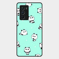 Cute Panda Blue Glass Case Cover For Iqoo 9 Se 5G