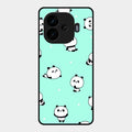 Cute Panda Blue Glass Case Cover For Iqoo Neo 10R 5G