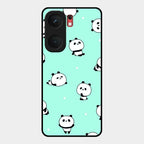 Cute Panda Blue Glass Case Cover For Iqoo Neo 9 Pro 5G