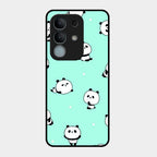 Cute Panda Blue Glass Case Cover For iQOO Z10x 5G