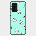 Cute Panda Blue Glass Case Cover For Iqoo Z5 5G