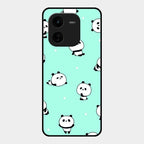 Cute Panda Blue Glass Case Cover For Iqoo Z9X 5G