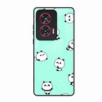 Cute Panda Blue Glass Case Cover For Motorola Edge 50 Fusion 5G
