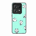 Cute Panda Blue Glass Case Cover For Motorola Edge 50 Pro