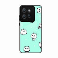 Cute Panda Blue Glass Case Cover For Motorola Edge 50