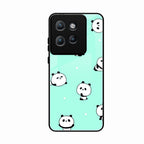 Cute Panda Blue Glass Case Cover For Motorola Edge 50