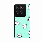 Cute Panda Blue Glass Case Cover For Motorola Edge 60 Pro 5G