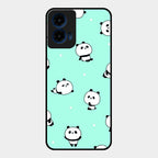 Cute Panda Blue Glass Case Cover For Motorola G45 5G