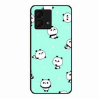 Cute Panda Blue Glass Case Cover For Motorola g84 5G