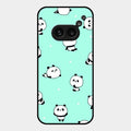 Cute Panda Blue Glass Case Cover For Nothing Phone 2A 5G