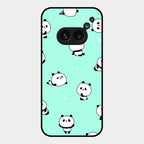 Cute Panda Blue Glass Case Cover For Nothing Phone 2A 5G