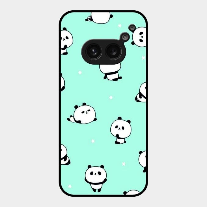 Cute Panda Blue Glass Case Cover For Nothing Phone 2A 5G