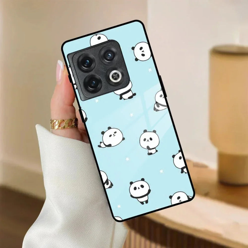 Cute Panda Blue Glass Case Cover For Oneplus - ShopOnCliQ