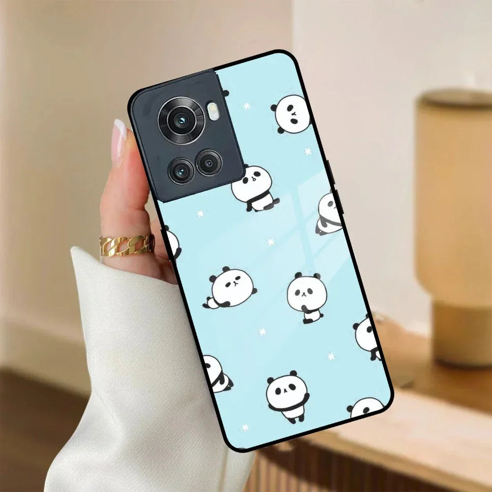 Cute Panda Blue Glass Case Cover For Oneplus - ShopOnCliQ