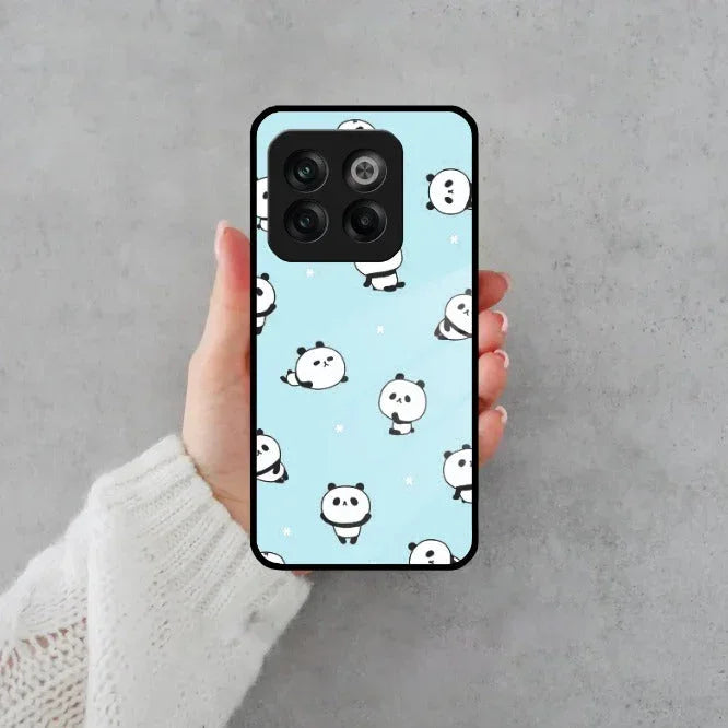 Cute Panda Blue Glass Case Cover For Oneplus - ShopOnCliQ