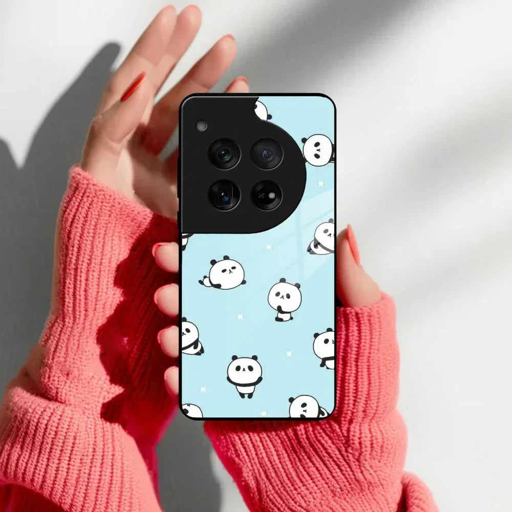 Cute Panda Blue Glass Case Cover For Oneplus - ShopOnCliQ