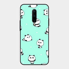 Cute Panda Blue Glass Case Cover For Oneplus 7 Pro