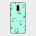 Cute Panda Blue Glass Case Cover For Oneplus 7