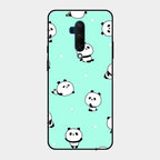 Cute Panda Blue Glass Case Cover For Oneplus 7T Pro