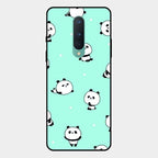 Cute Panda Blue Glass Case Cover For Oneplus 8