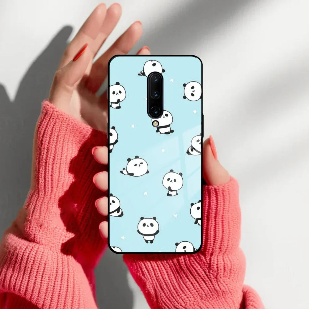 Cute Panda Blue Glass Case Cover For Oneplus - ShopOnCliQ