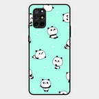 Cute Panda Blue Glass Case Cover For Oneplus 8T