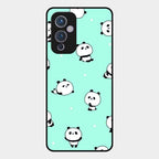 Cute Panda Blue Glass Case Cover For Oneplus 9 5G