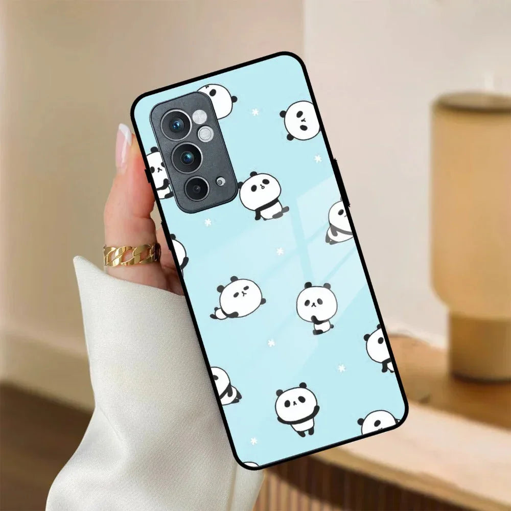 Cute Panda Blue Glass Case Cover For Oneplus - ShopOnCliQ